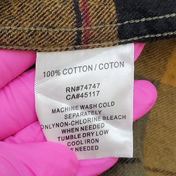 Red-Head Flannel Button Shirt Large 23x28 Shadow Plaid - Picture 7 of 14